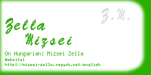 zella mizsei business card